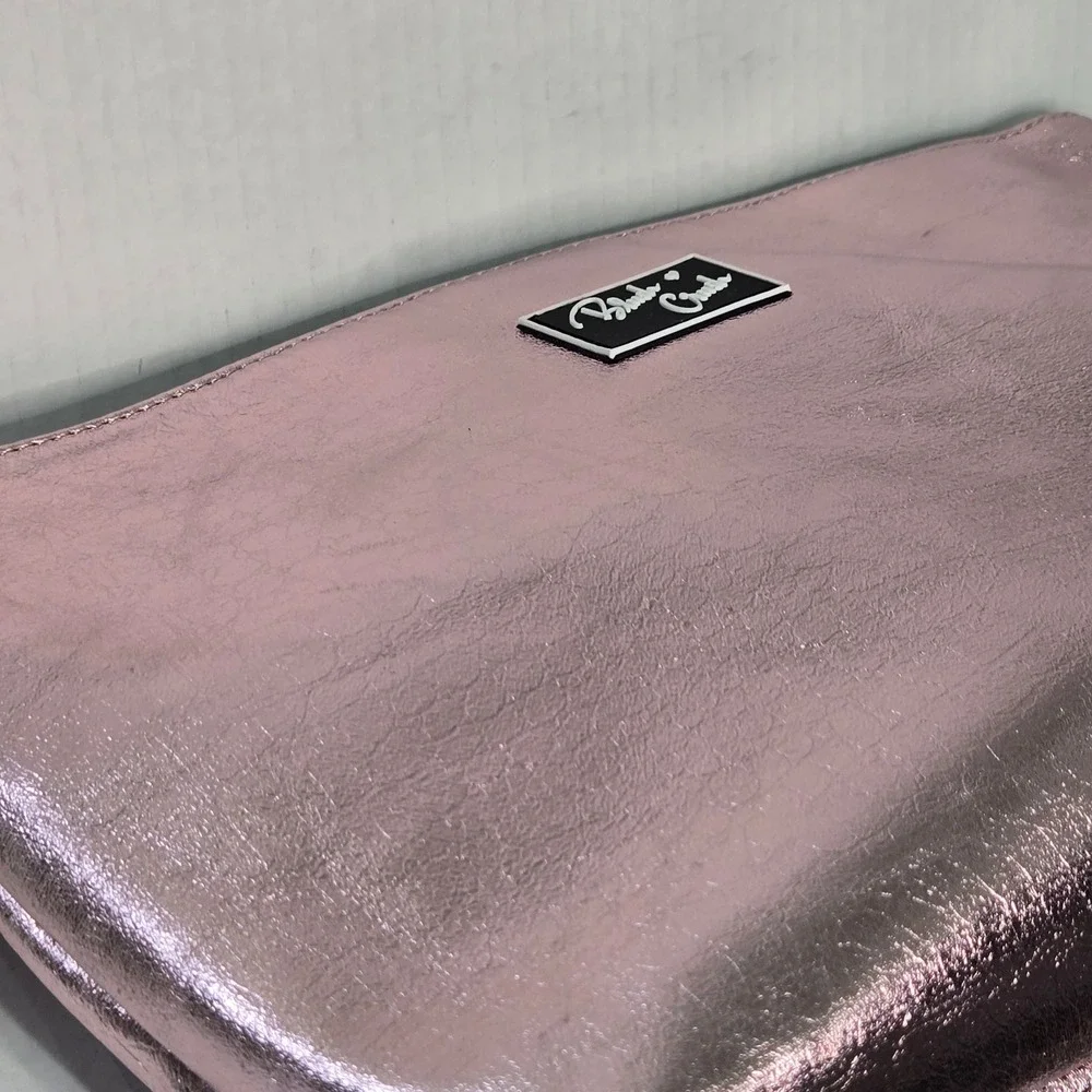 Blush Crush NEW Vegan Leather Metallic Pink Cosmetic Bag Makeup Pouch NWT